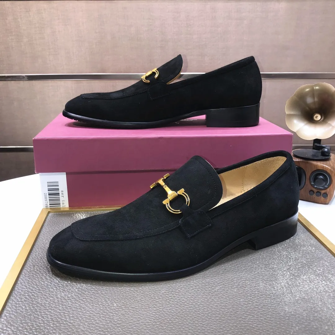 Men's shoes 💰500💰 [Ferragamo/Ferragamo] The latest model in the counter. Original imported high-quality cowhide with open sides + imported 🐂 water-dyed cowhide lining + original luxury metal buckle + original combination outsole. Comparison without pressure 38--45 (45 is custom-made and cannot be returned or exchanged)